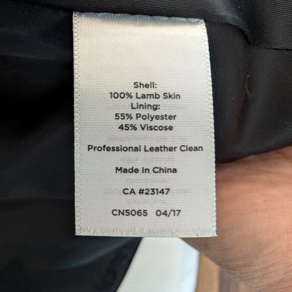 Talbots Black Leather Peplum Zip Jacket Lamb Skin Buttery-Soft Leather Size 14P - Picture 11 of 12